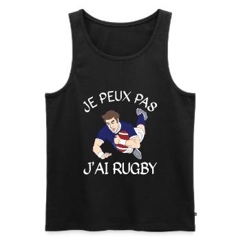 Je Peux Pas J'ai Rugby - Débardeur bio Premium Homme - noir - Devant - Michal (187cm)