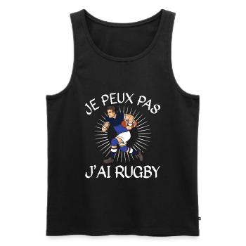Je Peux Pas J'ai Rugby - Débardeur bio Premium Homme - noir - Devant - Michal (187cm)
