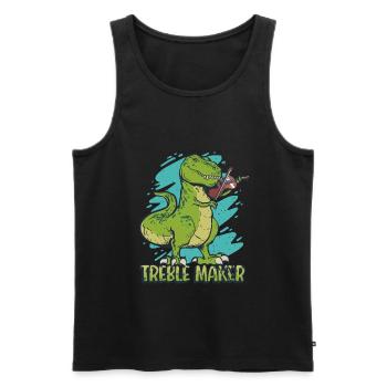 Treble Maker Funny dinosaur playing the violin - Men's Premium Organic Tank Top - black - Front - Michal (187cm)