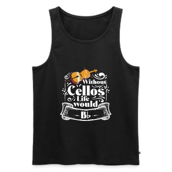 Without Cellos Life would B Flat Celli Cellisten - Männer Premium Bio Tank Top - Schwarz - Vorne - AI Model Male 178 light (178cm)