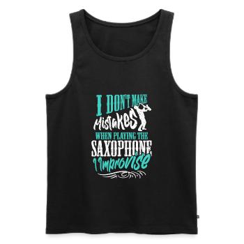 I don't make Mistakes when playing the Saxophone - Männer Premium Bio Tank Top - Schwarz - Vorne - AI Model Male 178 light (178cm)