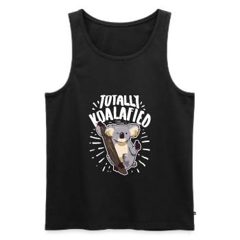 Totally Koalafied - Men's Premium Organic Tank Top - black - Front - AI Model Male 178 light (178cm)