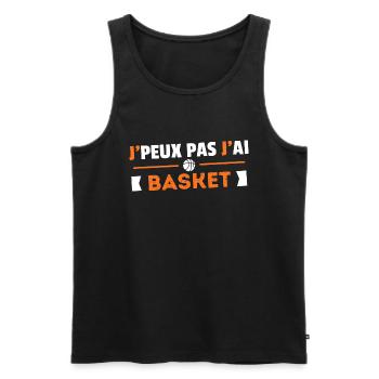 Je Peux Pas J'ai Basket Idée Cadeau Humour Sport - Débardeur bio Premium Homme - noir - Devant - Michal (187cm)