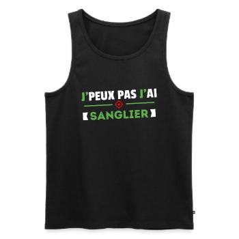 Je Peux Pas J'ai Sanglier Cadeau Chasse Chasseur - Débardeur bio Premium Homme - noir - Devant - Michal (187cm)