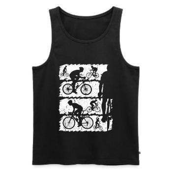 Radfahrer Silhouette Rennrad Fahrrad - Männer Premium Bio Tank Top - Schwarz - Vorne - Michal (187cm)