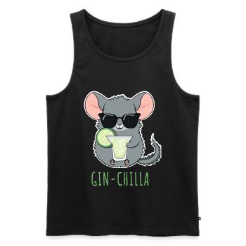 Gin- Chinchilla Gin - Männer Premium Bio Tank Top - Schwarz - Vorne - AI Model Male 178 light (178cm)