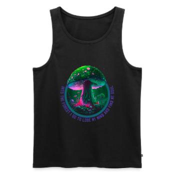 Mushrooms Mushrooms Mushroom Pickers Botany Nature Forest - Men's Premium Organic Tank Top - black - Front - Michal (187cm)