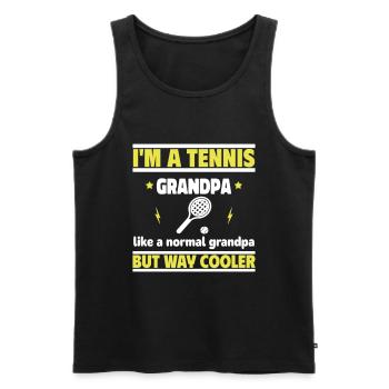 I'm a tennis grandpa - Men's Premium Organic Tank Top - black - Front - AI Model Male 178 light (178cm)