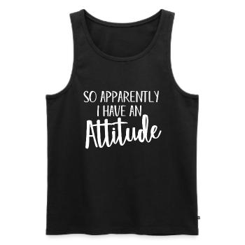 Anscheinend habe ich also eine Einstellung - Männer Premium Bio Tank Top - Schwarz - Vorne - AI Model Male 178 light (178cm)