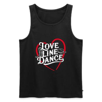 Love Line Dance J’adore la danse en ligne - Débardeur bio Premium Homme - noir - Devant - AI Model Male 178 light (178cm)