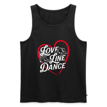 Love Line Dance J’adore la danse en ligne - Débardeur bio Premium Homme - noir - Devant - AI Model Male 178 light (178cm)