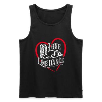 Love Line Dance J’adore la danse en ligne - Débardeur bio Premium Homme - noir - Devant - AI Model Male 178 light (178cm)