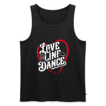 Love Line Dance J’adore la danse en ligne - Débardeur bio Premium Homme - noir - Devant - AI Model Male 178 light (178cm)