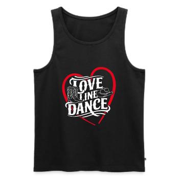 Love Line Dance J’adore la danse en ligne - Débardeur bio Premium Homme - noir - Devant - AI Model Male 178 light (178cm)