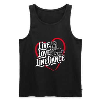 Vie Amour Danse en ligne Danse Sport - Débardeur bio Premium Homme - noir - Devant - AI Model Male 178 light (178cm)