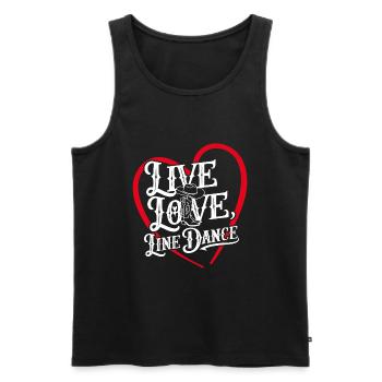 Life Love Line Dance Dancing Dance Sport - Men's Premium Organic Tank Top - black - Front - AI Model Male 178 light (178cm)