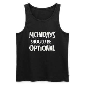 Mondays should be optional vintage white - Men's Premium Organic Tank Top - black - Front - AI Model Male 178 light (178cm)