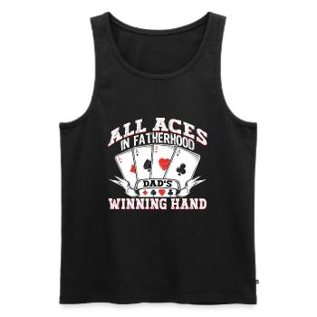 All Aces In Fatherhood Winning Hand Retro Dad - Men's Premium Organic Tank Top - black - Front - Michal (187cm)