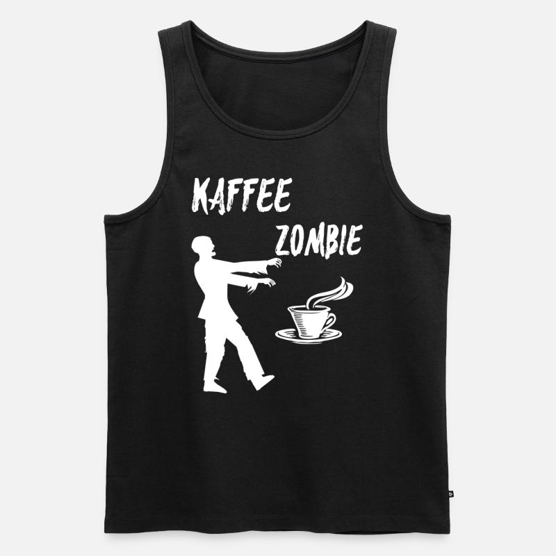 Kaffee Zombie - Männer Premium Bio Tank Top - Schwarz