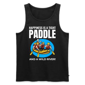 Rafting Team Floß Wildwasser Rafter Paddel Lustig - Männer Premium Bio Tank Top - Schwarz - Vorne - Michal (187cm)