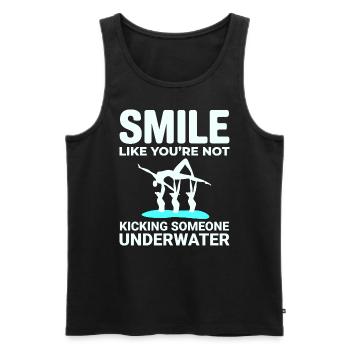 Synchronized Swimming Kicking Underwater Smile - Men's Premium Organic Tank Top - black - Front - Michal (187cm)