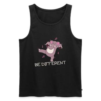Be different elephant Funny gift - Men's Premium Organic Tank Top - black - Front - AI Model Male 178 light (178cm)