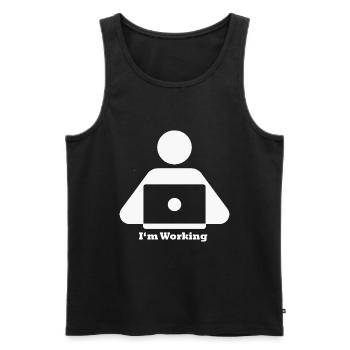 MAS-Design I'm Working - Männer Premium Bio Tank Top - Schwarz - Vorne - Michal (187cm)