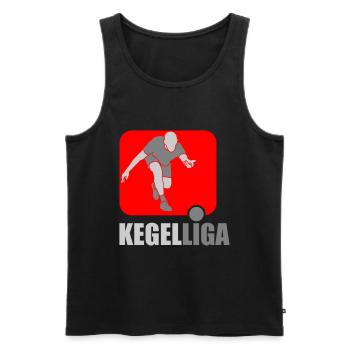 Kegel Liga | Farben änderbar - Männer Premium Bio Tank Top - Schwarz - Vorne - Michal (187cm)