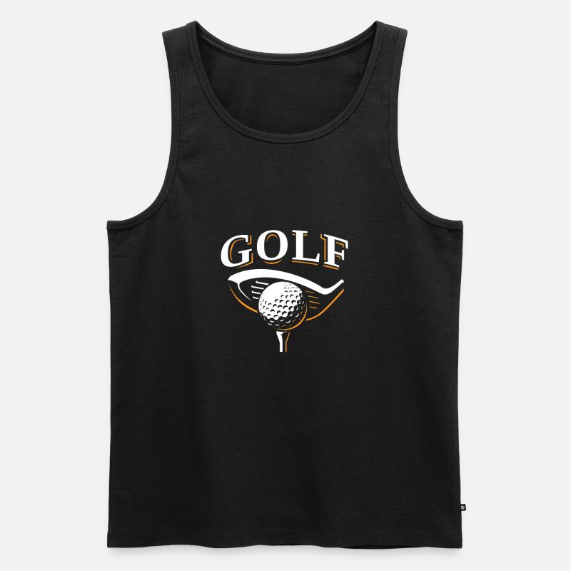 Golf - Männer Premium Bio Tank Top - Schwarz