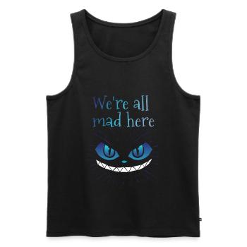 We're all mad here grinning cat - Men's Premium Organic Tank Top - black - Front - AI Model Male 178 light (178cm)