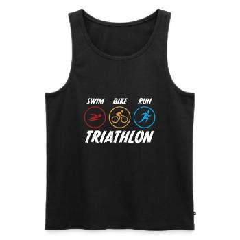 swim bike run triathlon - Männer Premium Bio Tank Top - Schwarz - Vorne - AI Model Male 178 light (178cm)