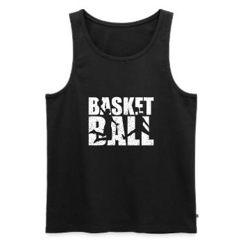 Basketball t shirt basketballer - Débardeur bio Premium Homme - noir - Devant - Michal (187cm)