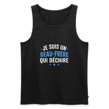 je suis un beau frère qui déchire - Débardeur bio Premium Homme - noir - Devant - AI Model Male 178 light (178cm)