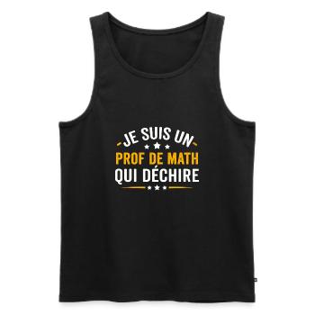 je suis un prof de math qui déchire - Débardeur bio Premium Homme - noir - Devant - AI Model Male 178 light (178cm)