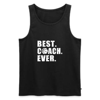 best coach ever basketball t-shirt coach basket - Débardeur bio Premium Homme - noir - Devant - Michal (187cm)