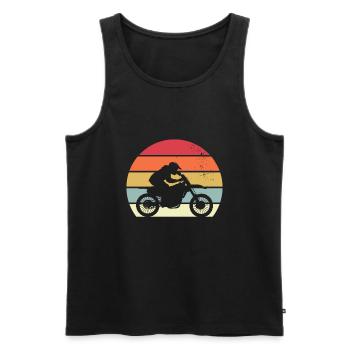 retro motocross motorcycle sport moto - Débardeur bio Premium Homme - noir - Devant - AI Model Male 178 light (178cm)