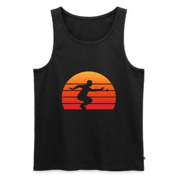 Retro Boccia Kugel Pétanque - Männer Premium Bio Tank Top - Schwarz - Vorne - Michal (187cm)
