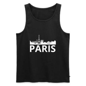 Paris Skyline Eiffel Louvre frankreich - Männer Premium Bio Tank Top - Schwarz - Vorne - AI Model Male 178 light (178cm)