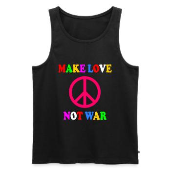 Make love not war - Men's Premium Organic Tank Top - black - Front - AI Model Male 178 light (178cm)