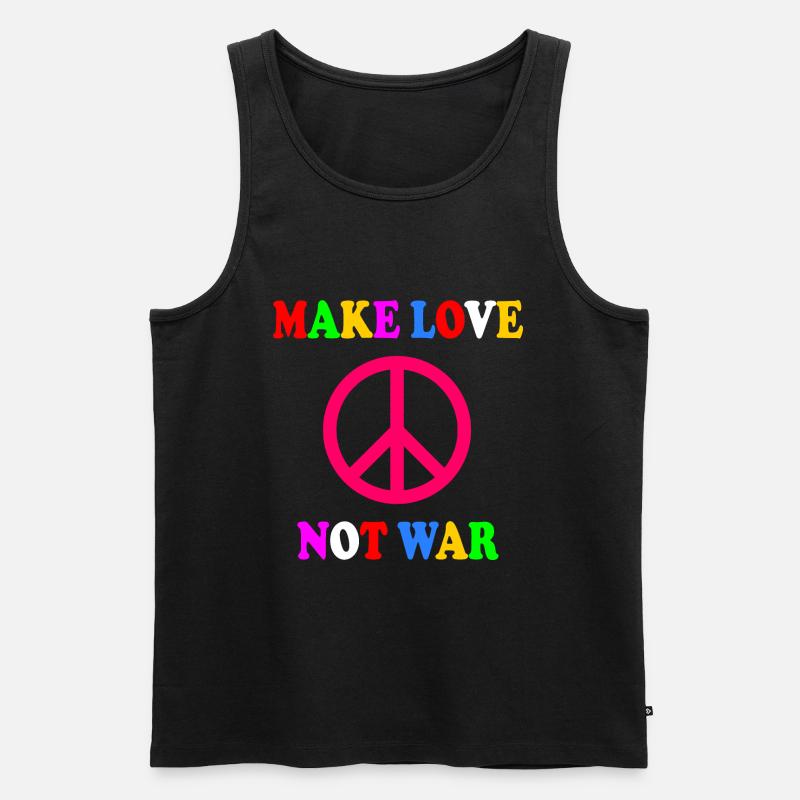 Make love not war - Männer Premium Bio Tank Top - Schwarz