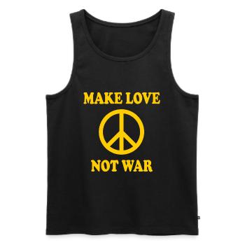 Make love not war - Men's Premium Organic Tank Top - black - Front - AI Model Male 178 light (178cm)
