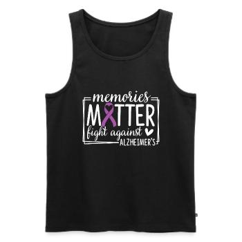 Memories Matter Fight Against Alzheimers - Men's Premium Organic Tank Top - black - Front - AI Model Male 178 light (178cm)