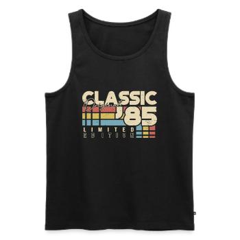 Classique 1985 Vintage Anniversaire Rétro - Débardeur bio Premium Homme - noir - Devant - Michal (187cm)