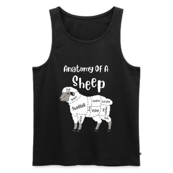 Anatomy of a Sheep Cute Yarn Wool Sheep Knitting - Men's Premium Organic Tank Top - black - Front - AI Model Male 178 light (178cm)
