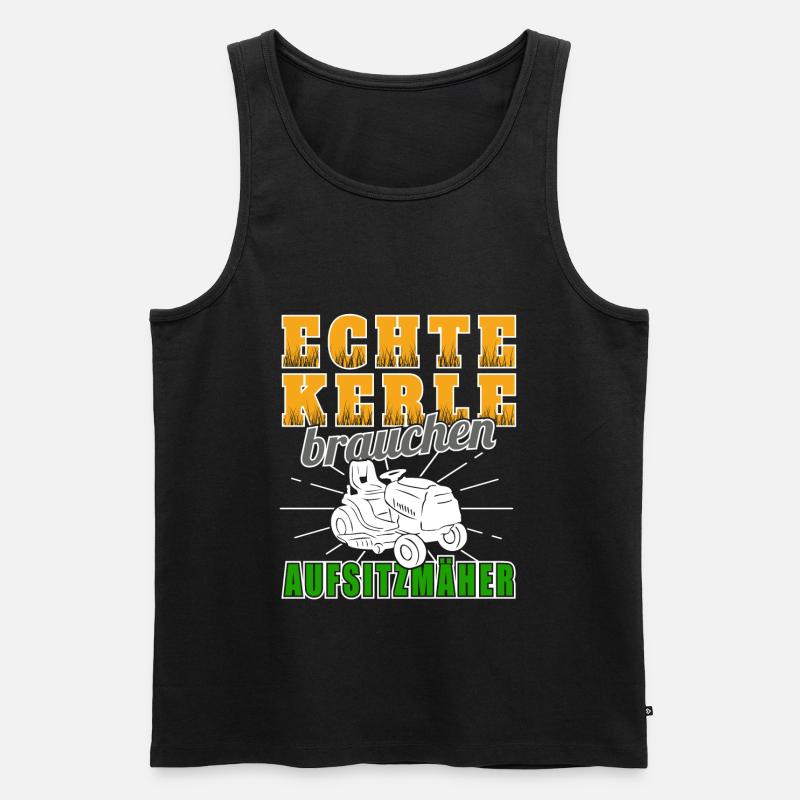 Rasenmäher Aufsitzmäher Rasentraktor Gartenarbeit - Männer Premium Bio Tank Top - Schwarz
