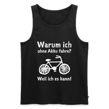 Fahrrad Sprüche Witzig - Männer Premium Bio Tank Top - Schwarz - Vorne - Michal (187cm)