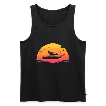 Sonnenaufgang Yacht Marine Schiff Boot Yachting - Männer Premium Bio Tank Top - Schwarz - Vorne - AI Model Male 178 light (178cm)