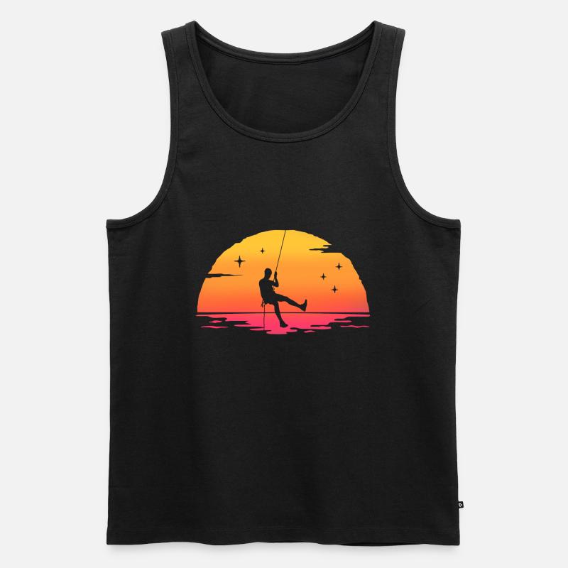 Sunrise Climbing Kletterer - Männer Premium Bio Tank Top - Schwarz