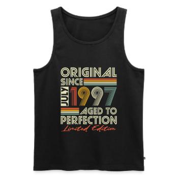 Juli 1997 Jahrgang Vintage Retro Geburtstag - Männer Premium Bio Tank Top - Schwarz - Vorne - Michal (187cm)