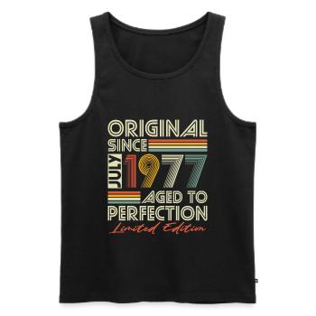 Juli 1977 Jahrgang Vintage Retro Geburtstag - Männer Premium Bio Tank Top - Schwarz - Vorne - Michal (187cm)
